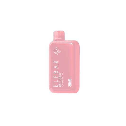 ELFBAR BC 10000 Vape in solid pink with 10000 puffs, 620mAh battery, and 18ml e-liquid capacity for long-lasting vaping experience.