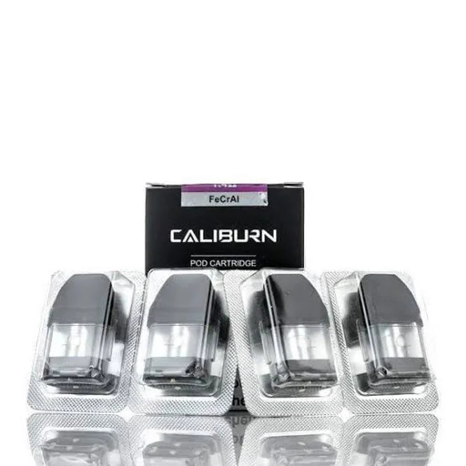 Uwell Caliburn A2 Pods - Replacement Pods with 2mL capacity and 0.9ohm meshed coil, shown in blister packs for vaping use.