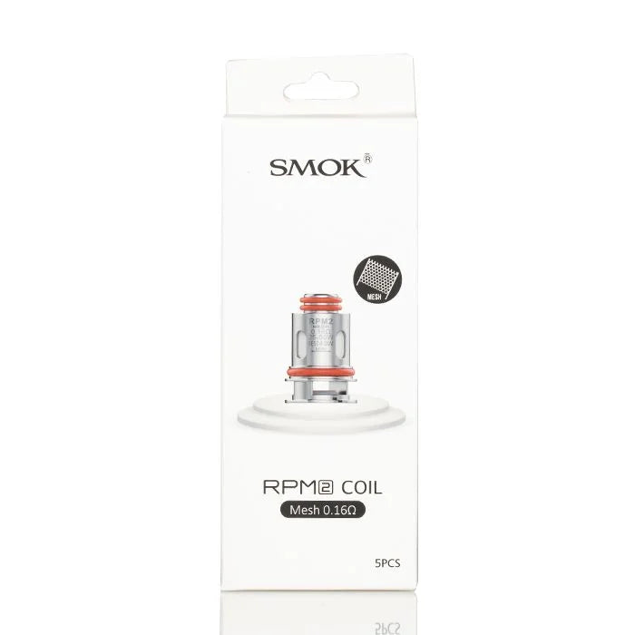 SMOK RPM 2 Coil Mesh 0.16ohm box packaging. Designed for DTL vaping with enhanced flavor and vapor production.