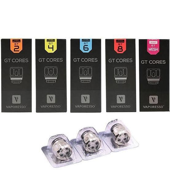 Vaporesso GT Core Coils - Optimal Performance in assorted resistances for NRG and Cascade tanks. Includes GT2, GT4, GT6, GT8, and GT Mesh coils.