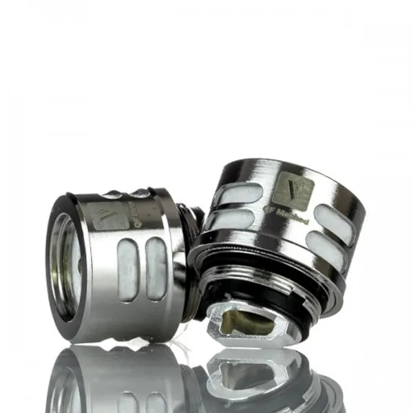 Vaporesso SKRR QF vape coils for Luxe Kit shown in a set of two, featuring stainless steel design and airflow slots for enhanced vapor production.