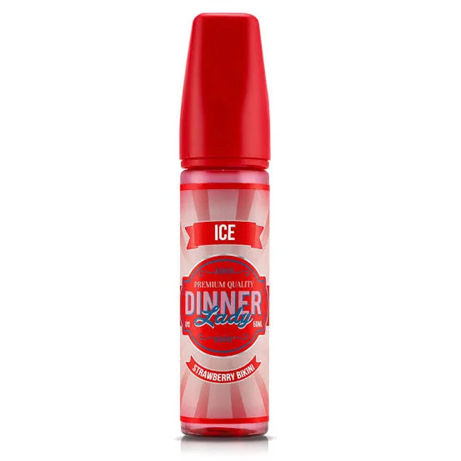 DINNER LADY E-LIQUID 60ML - Premium Vape Juice in Strawberry Bikini ICE flavor, delivering a refreshing strawberry citrus chill.