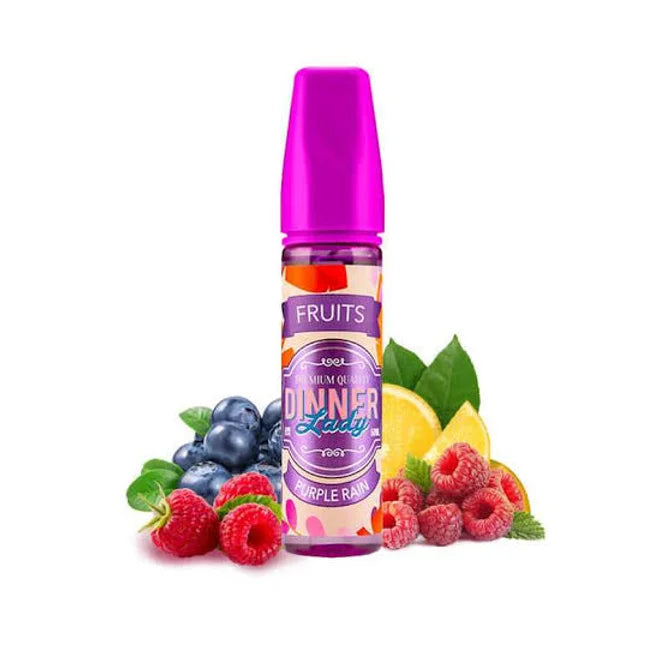 DINNER LADY E-LIQUID 60ML - Premium Vape Juice in Purple Rain flavor from the Fruits range, a vibrant mix of berries and citrus.