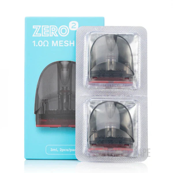 Vaporesso ZERO 2 Pods - 3mL capacity with 1.0Ω mesh coils in retail packaging. Includes two refillable pods for vaping convenience.