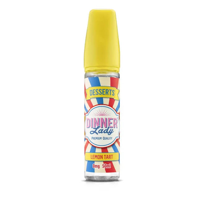 DINNER LADY E-LIQUID 60ML - Premium Vape Juice in Lemon Tart flavor from the Desserts range, a rich pastry blend with zesty lemon curd.