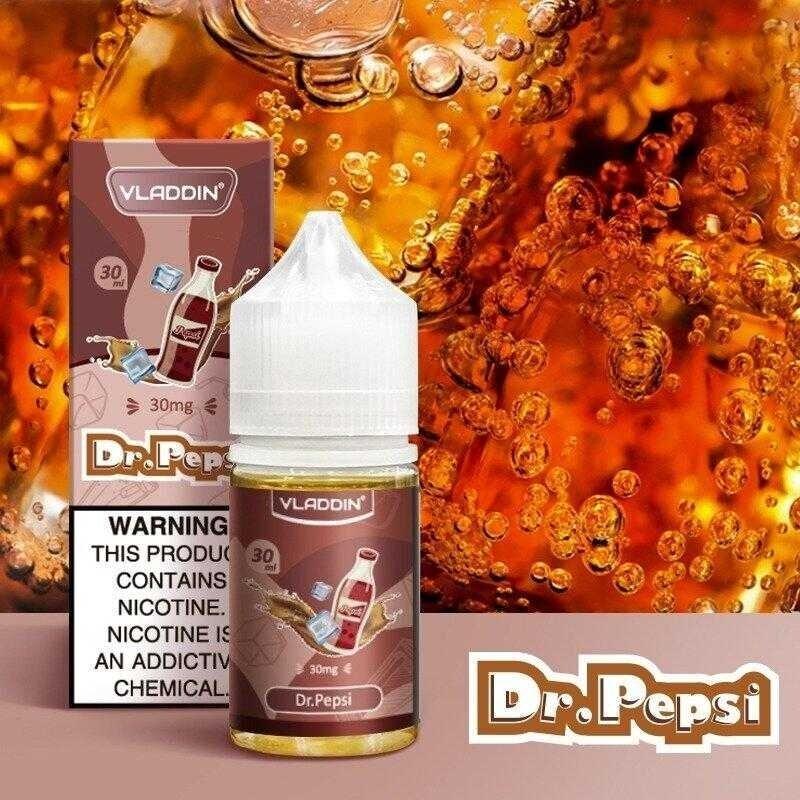Vladdin Salt E-Juice 30ml - Nicotine Boost in Dr. Pepsi flavor, a soda-inspired vape with a fizzy and sweet cola taste.