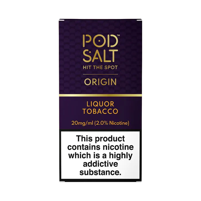 Pod Salt Nicotine E-juice 30ML Liquor Tobacco flavor delivers a bold and aromatic vape. Crafted for tobacco lovers using pod systems.