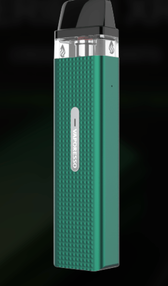 XROS MINI MTL Pod System in matte green with Vaporesso branding, ideal for portable and efficient vaping in the Food, Beverages & Tobacco category.