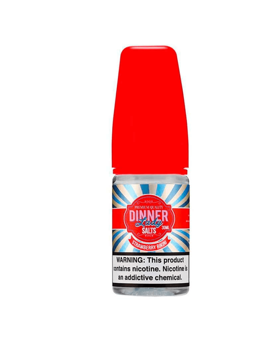 Dinner Lady Salts 50 MG Fruit Splash Ice nic salt e-liquid with red cap, premium UK-made vape juice for a smooth and icy vaping experience.