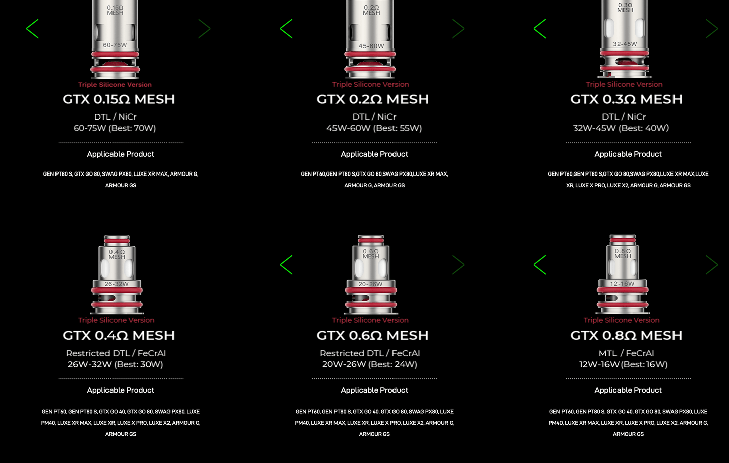 Vaporesso PLATFORM GTX COILS India Pune Karnataka Maharashtra, compatible mesh coils for MTL and DTL vaping, original replacement coils.