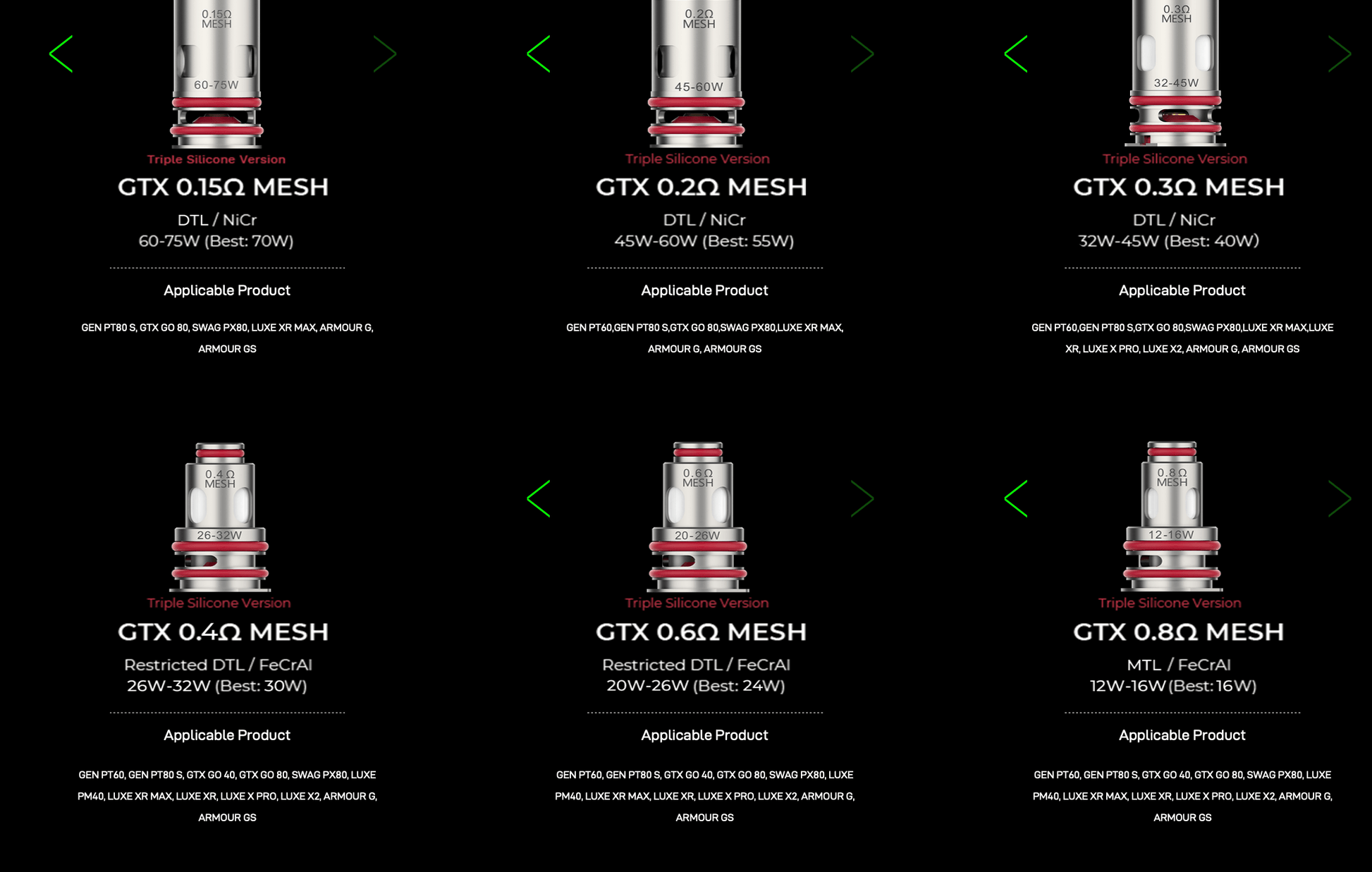 Vaporesso PLATFORM GTX COILS India Pune Karnataka Maharashtra, compatible mesh coils for MTL and DTL vaping, original replacement coils.