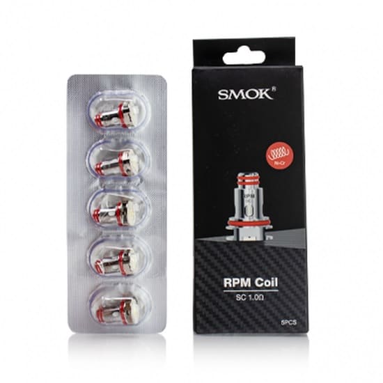 SMOK RPM SC 1.0ohm Replacement Coils 5-pack for RPM40, optimized for smooth mouth-to-lung vaping. Compatible with SMOK Nord Coil Series.
