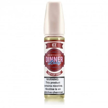DINNER LADY E-LIQUID 60ML - Premium Vape Juice in Flip Flop Lychee ICE flavor, a tropical lychee blend with a cooling menthol effect.