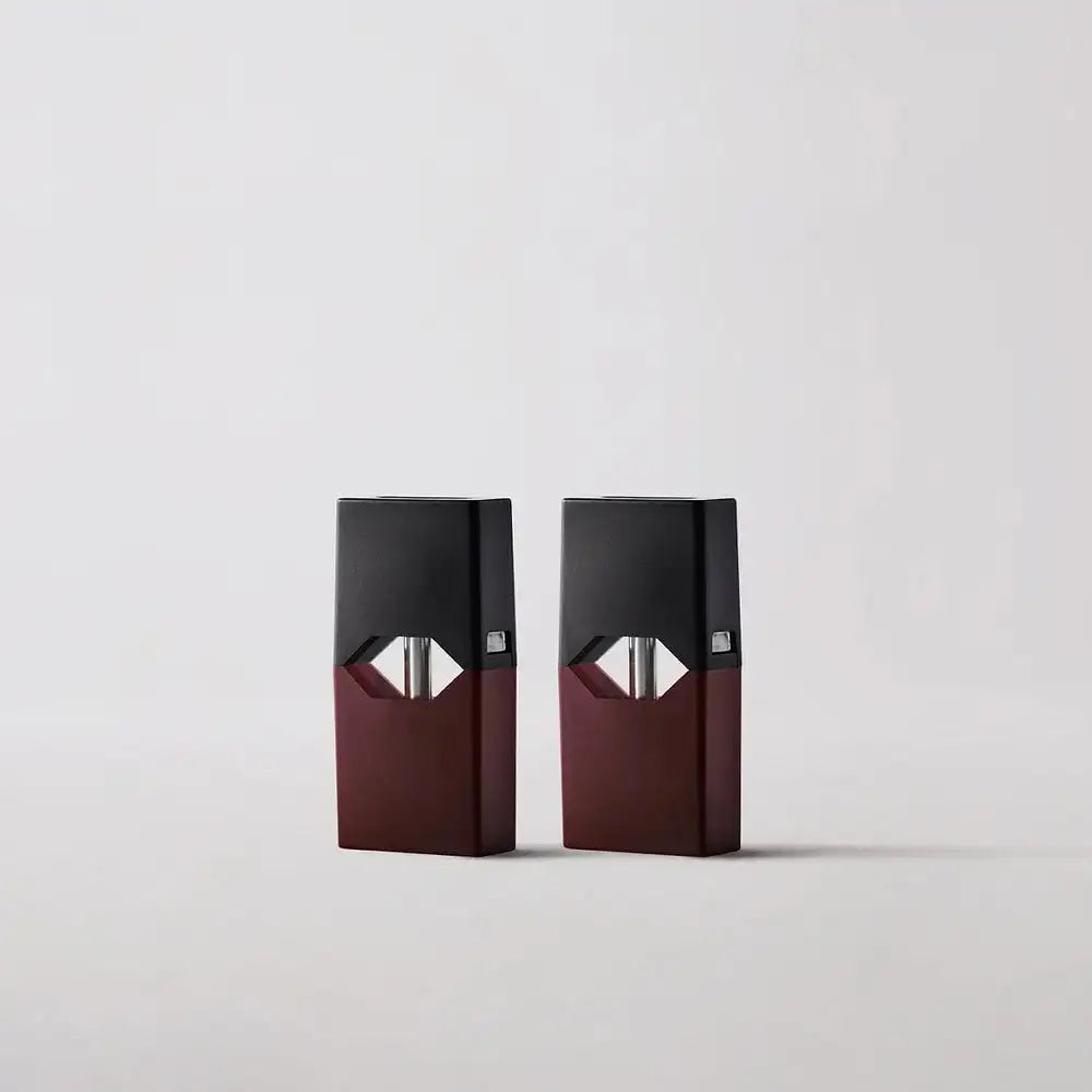 Two JUUL Virginia Tobacco Pods 5% displayed side by side, emphasizing compact design and bold tobacco flavor with 5% nicotine content.