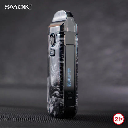 SMOK Nord 4 80W Pod Kit with 2000mAh battery in black marble finish, featuring OLED display and dual airflow control for optimal vaping.