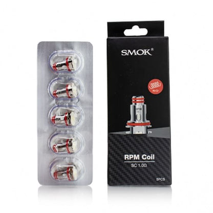 SMOK RPM SC 1.0ohm Replacement Coils 5-pack for RPM40, optimized for smooth mouth-to-lung vaping. Compatible with SMOK Nord Coil Series.